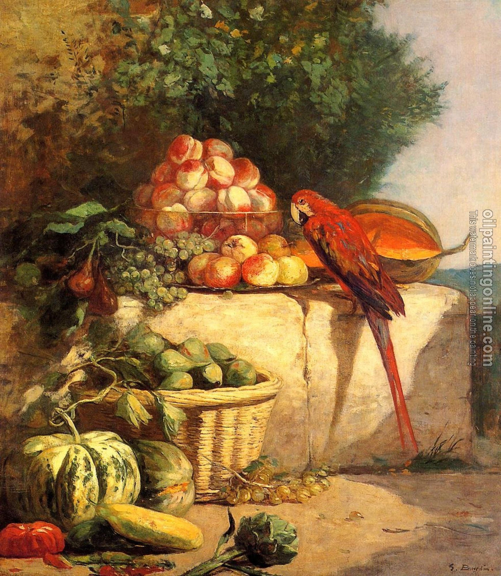 Boudin, Eugene - Fruit and Vegetables with a Parrot